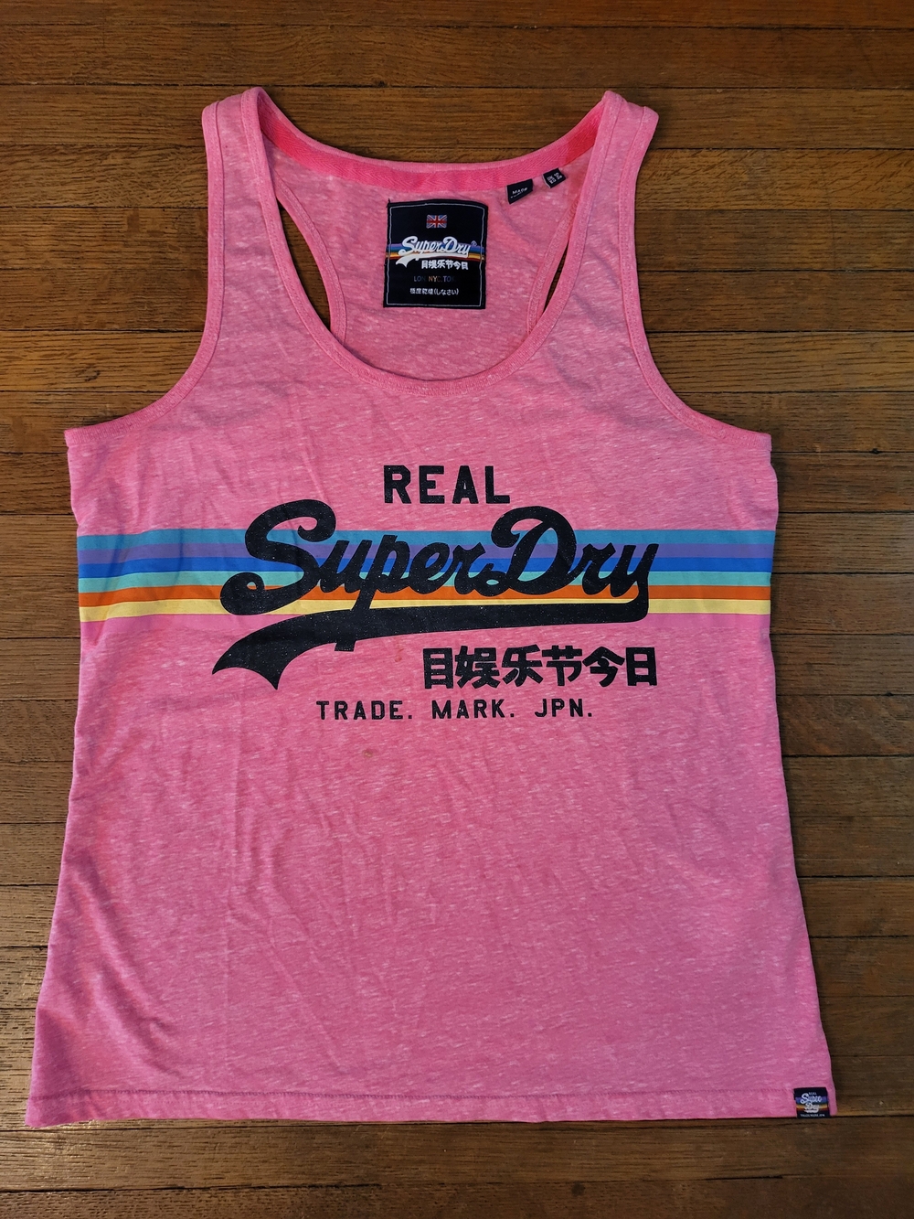 SuperDry Women's Pink Vintage Graphic Tank Top